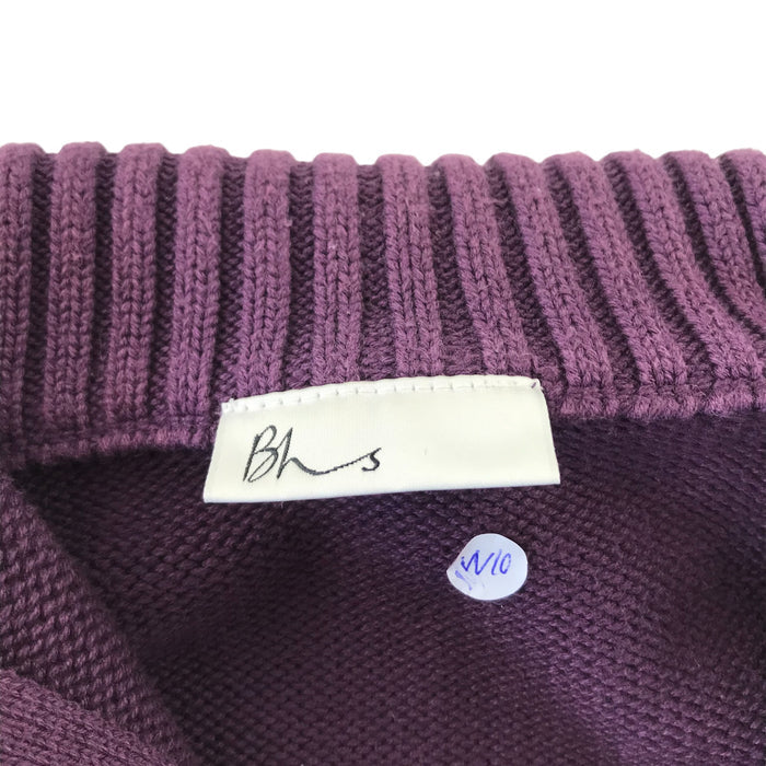 BHS women's 10 purple plain half zip turtle neck jumper