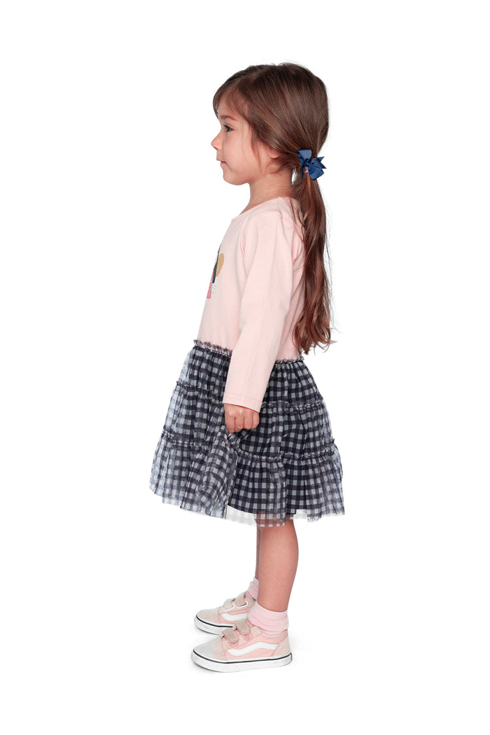 Deux par Deux pink and navy gingham fairy dress, second lookbook view