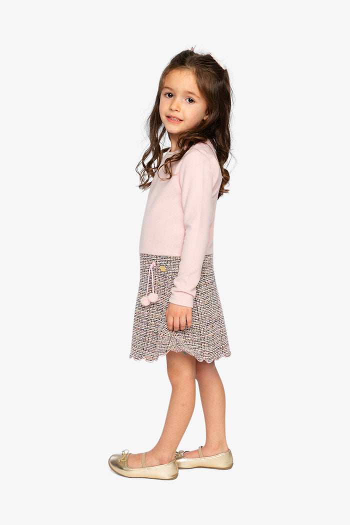 Deux par Deux pink and black bi-material knit dress, second lookbook view