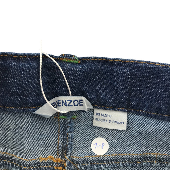 Bienzoe 7-8 years blue denim adjustable waist shorts