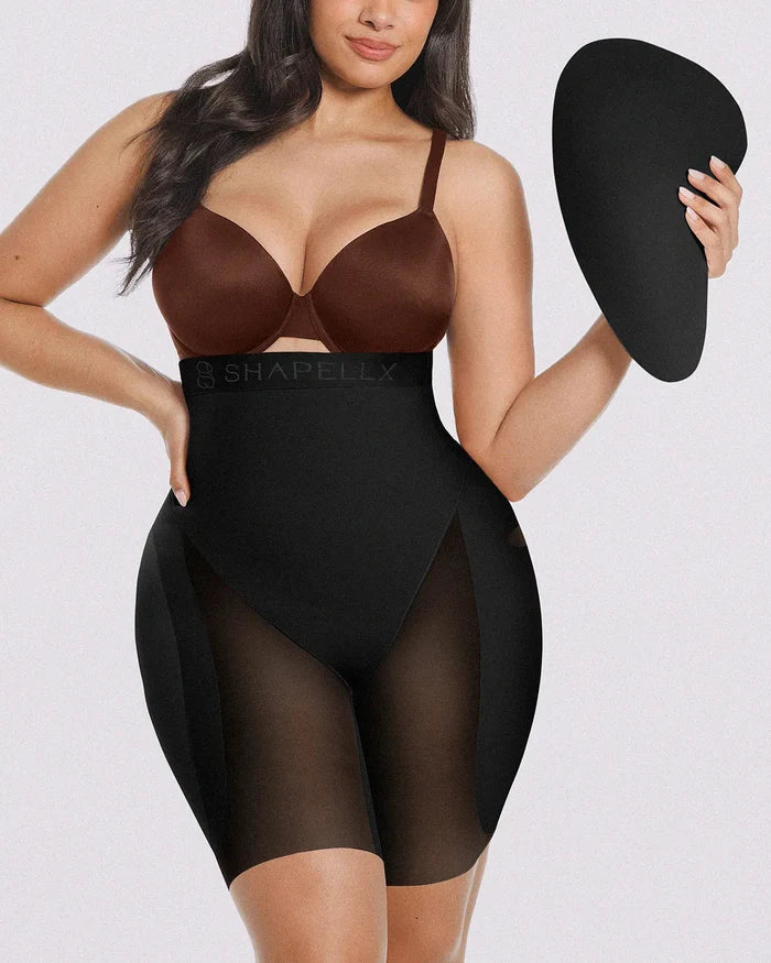 Built-in hip pads add volume while maintaining a smooth natural shape