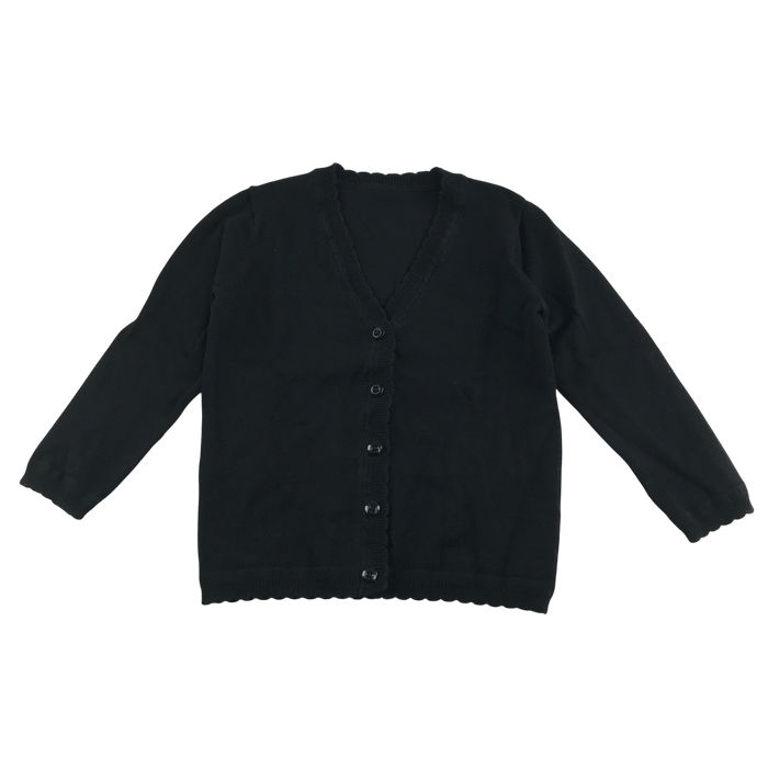Black girls scallop neck school cardigan