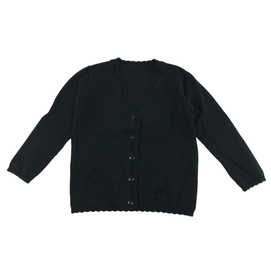 Black girls scallop neck school cardigan