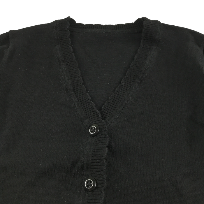 Black girls scallop neck school cardigan