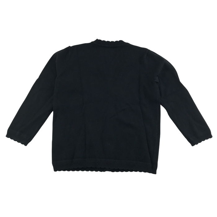 Black girls scallop neck school cardigan