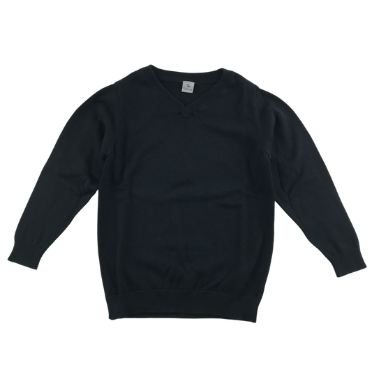 Black unisex v-neck school jumper