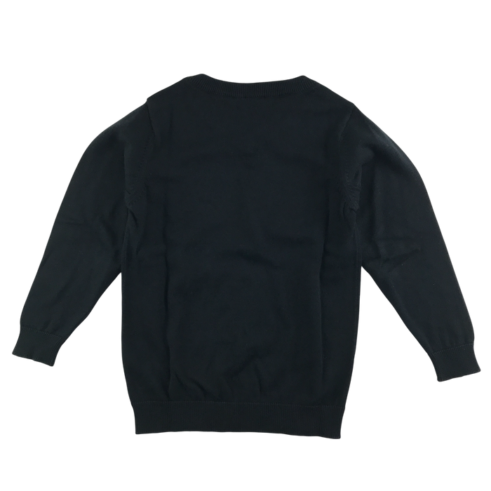 Black unisex v-neck school jumper