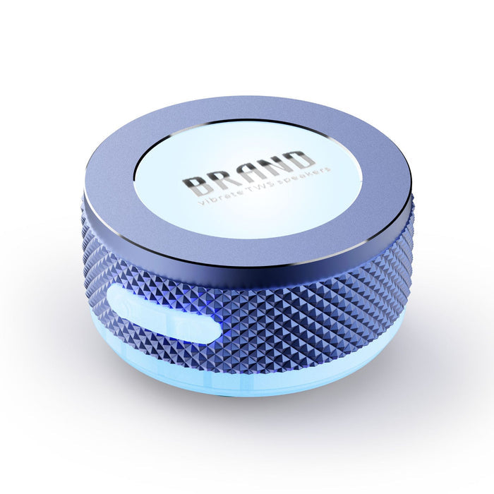 Blue Bone Conduction Vibration Bluetooth Speaker - TWS Stereo, LED, Surface Sound