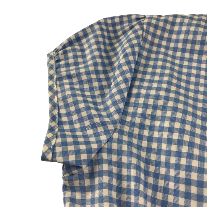 Blue gingham with zipper school playsuit