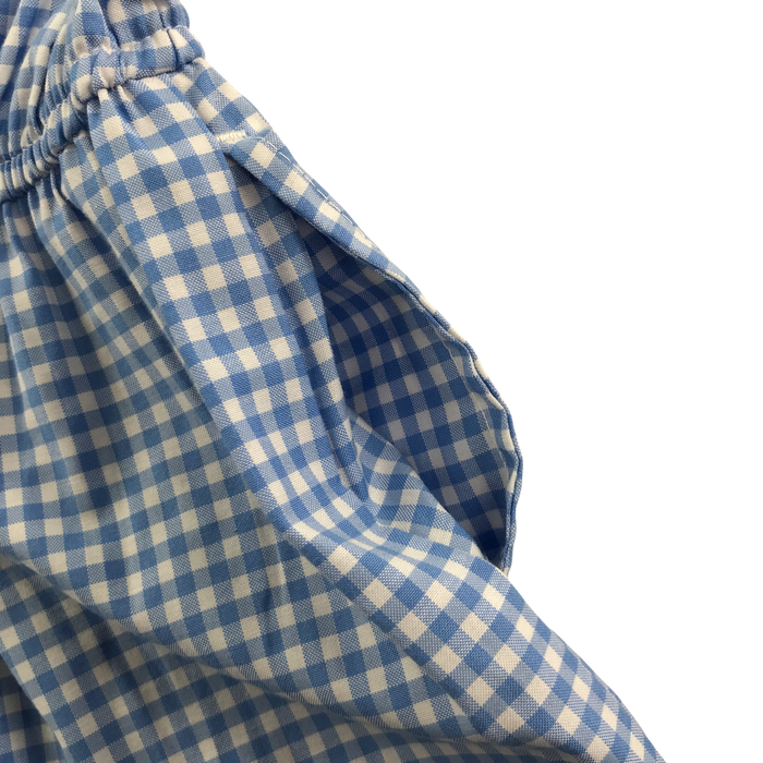 Blue gingham with zipper school playsuit