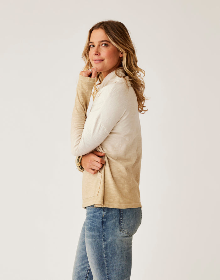 Bodie Funnel Neck: Lt. Khaki Ombre