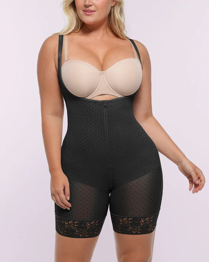 BOOT-YEAH™ AirSlim® Open Bust Polka Dot Bodysuit