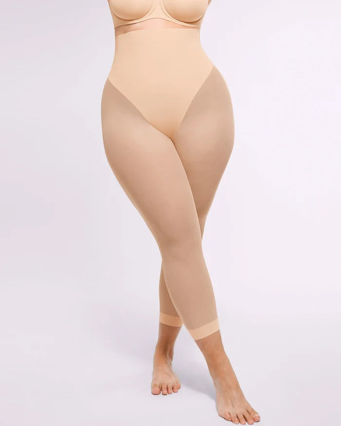 Capri-length shapewear creating a smooth transition from waist to calf