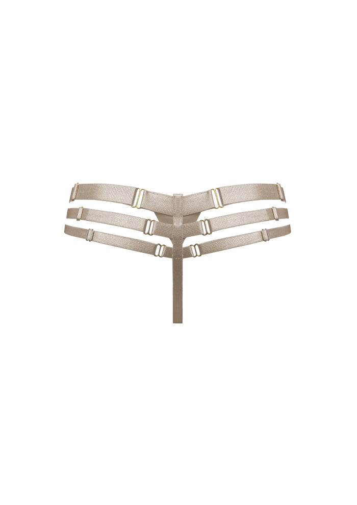 Bordelle Signature Art Deco Caramel Multi-Strap Thong - House Of Huntington