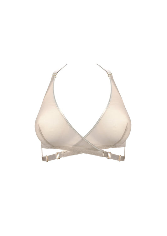 Bordelle Signature Art Deco Caramel Wireless Soft Cup Mesh Wrap Bra - House Of Huntington
