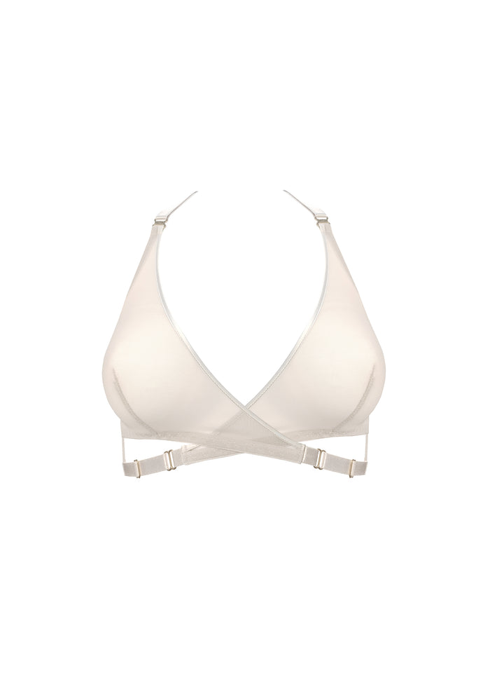 Bordelle Signature Art Deco Cream Wireless Soft Cup Mesh Wrap Bra - House Of Huntington