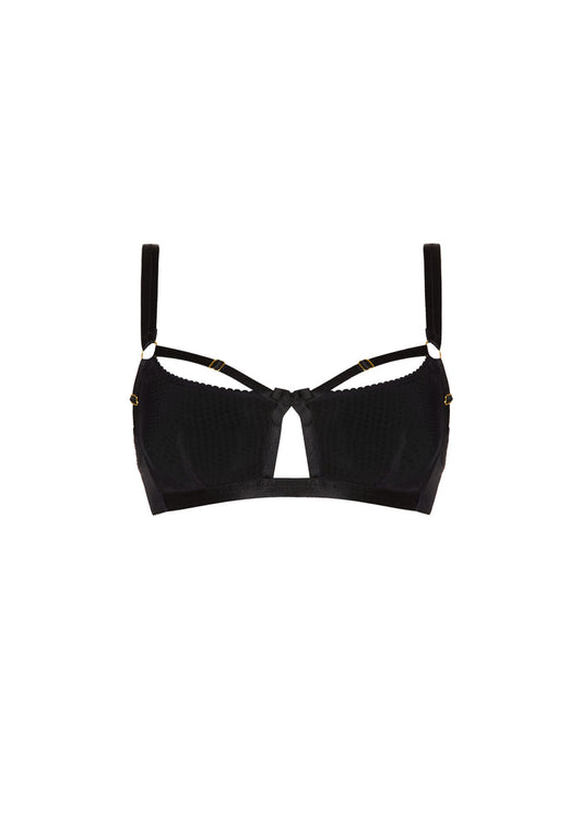 Bordelle Signature Wireless Soft Mesh Black Bondage Belle Bra - House Of Huntington