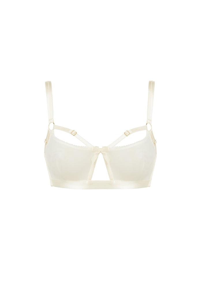 Bordelle Signature Wireless Soft Mesh Cream Bondage Belle Bra - House Of Huntington