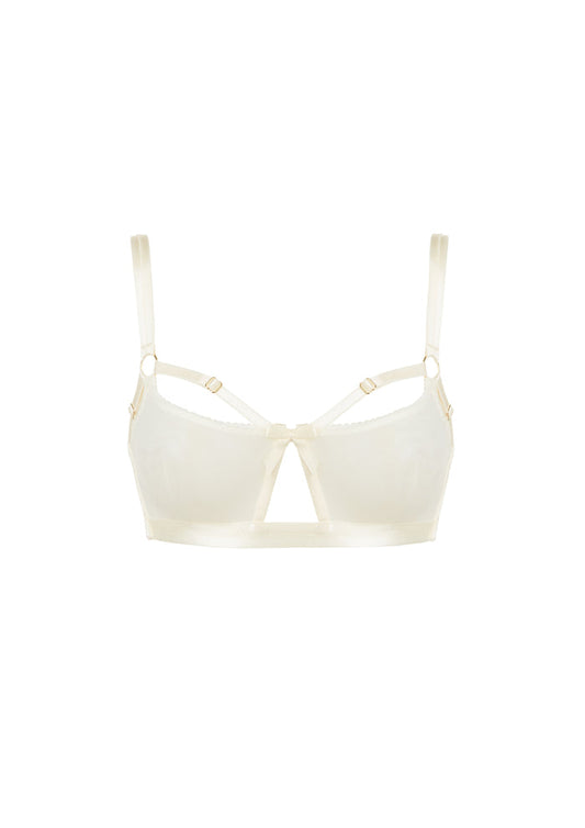 Bordelle Signature Wireless Soft Mesh Cream Bondage Belle Bra - House Of Huntington