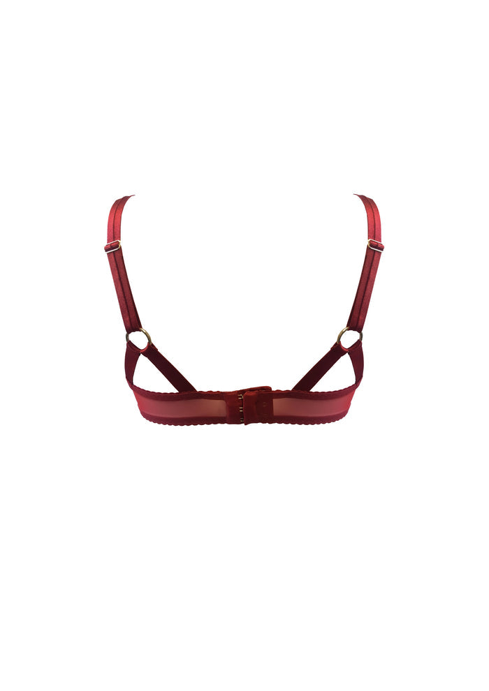 Bordelle Signature Wireless Soft Mesh Red Bondage Belle Bra - House Of Huntington