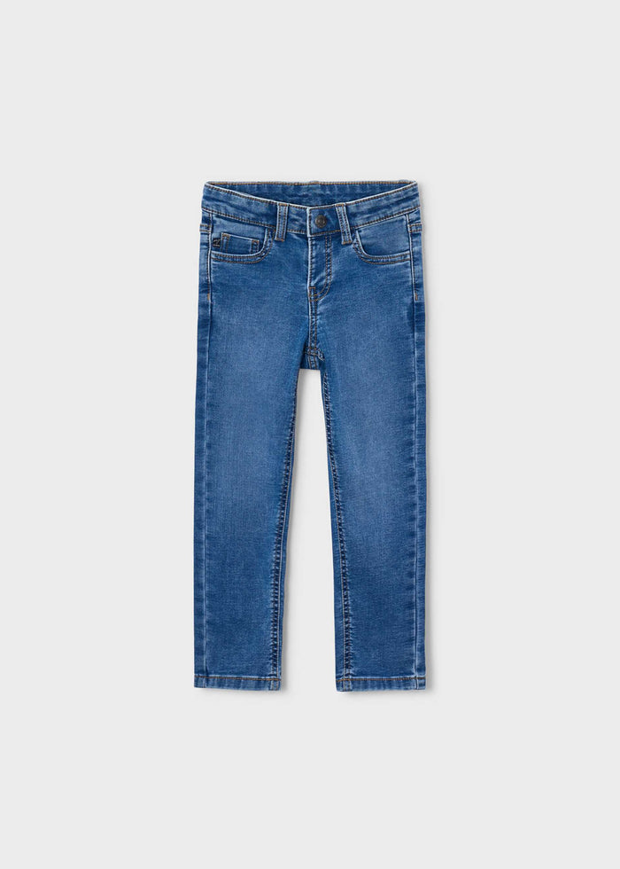 Mayoral boys jeans 4516-68 in medium wash denim, front view