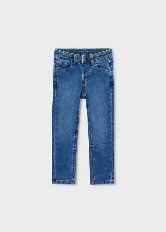 Mayoral boys jeans 4516-68 in medium wash denim, front view