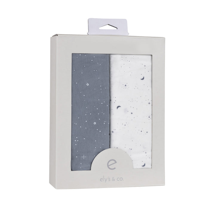 Blue Celestial Gift ready 2-Pack Fitted Crib Sheet Set