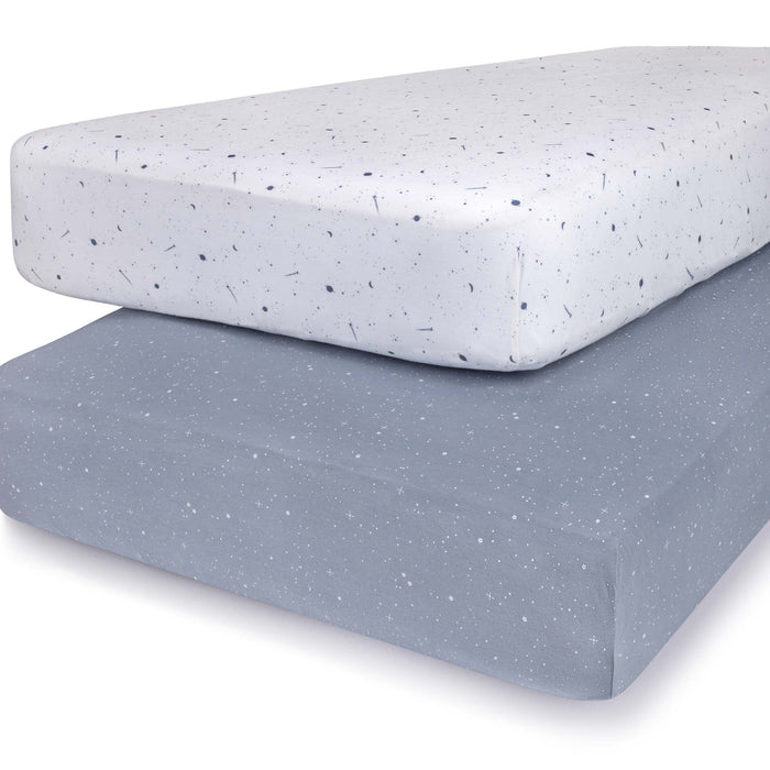 Blue Celestial Hypoallergenic 2-Pack Fitted Crib Sheet Set