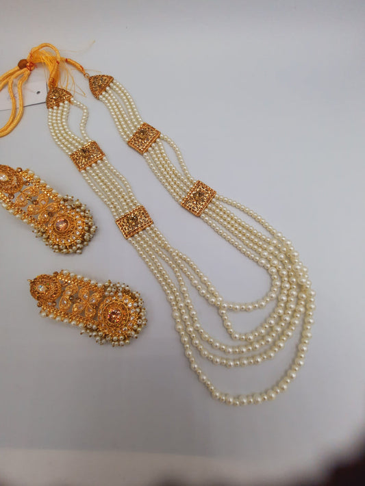 Bridal Bold Style Earrings with long necklace - NATASHAHS