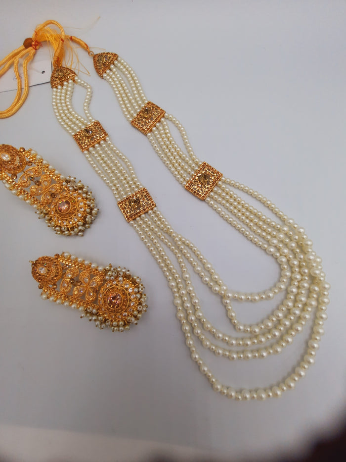 Bridal Bold Style Earrings with long necklace - NATASHAHS