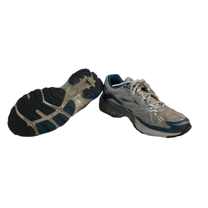 Brooks size UK 6.5 Adrenaline GTS silver blue running trainers