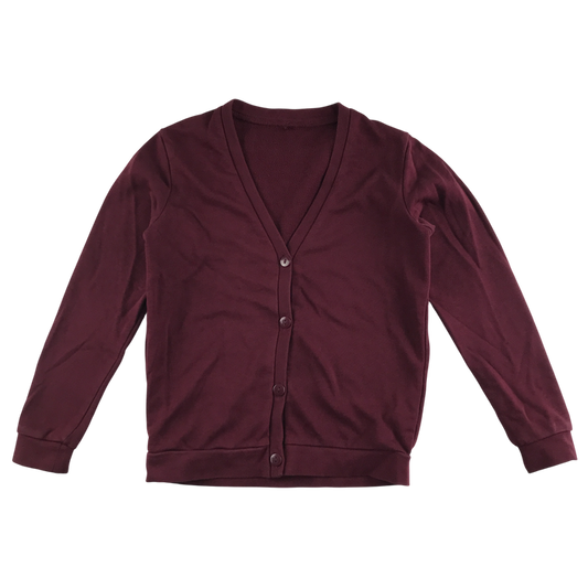 Burgundy girls jersey school cardigan