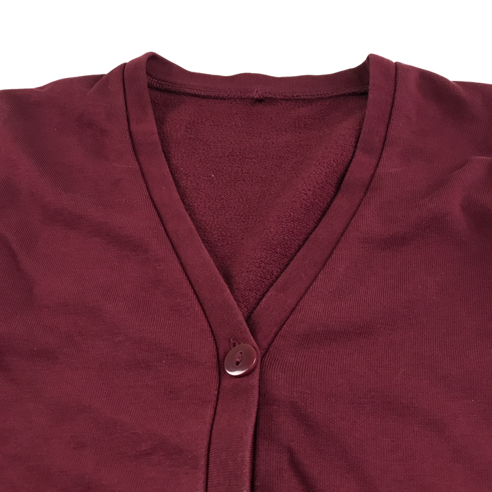 Burgundy girls jersey school cardigan