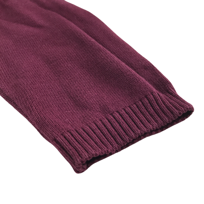 Burgundy girls scallop neck school cardigan