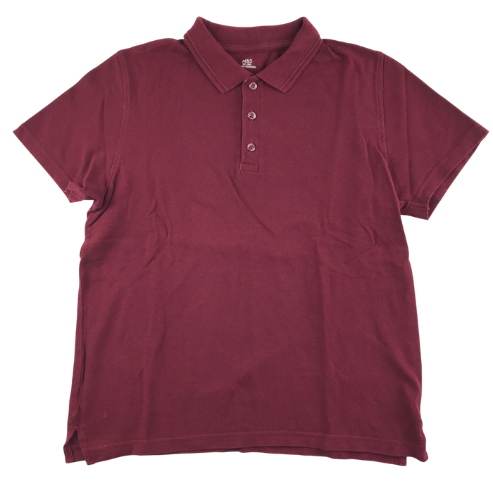 Burgundy unisex school polo shirt