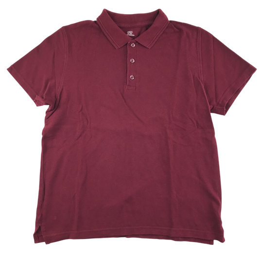 Burgundy unisex school polo shirt