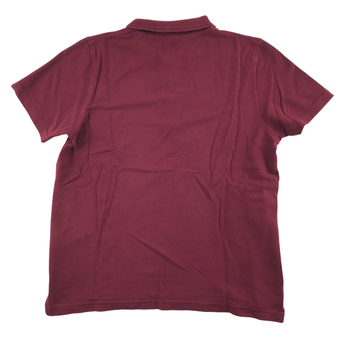 Burgundy unisex school polo shirt
