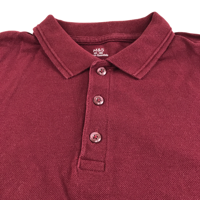 Burgundy unisex school polo shirt