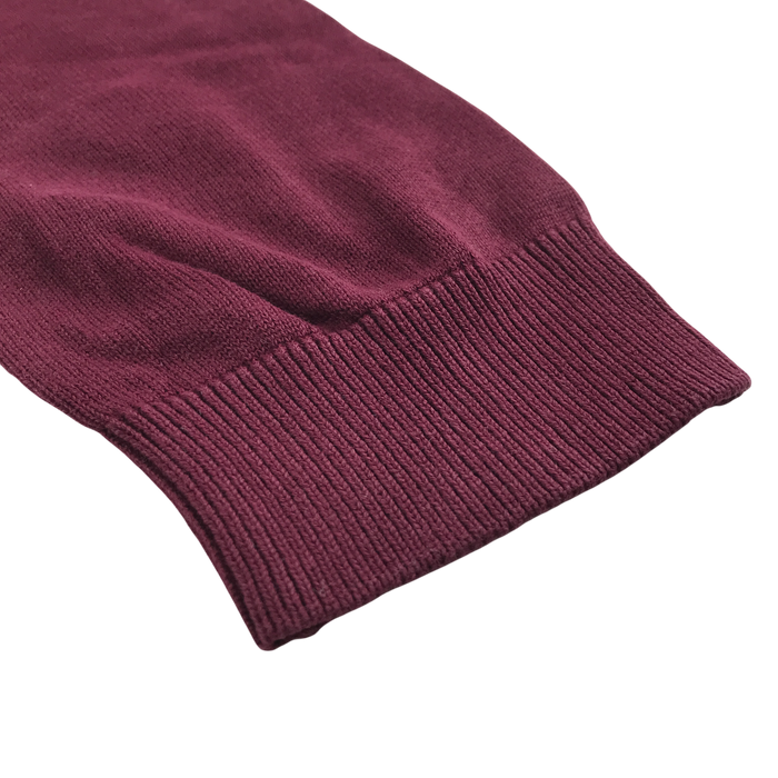 Burgundy unisex v-neck school jumper
