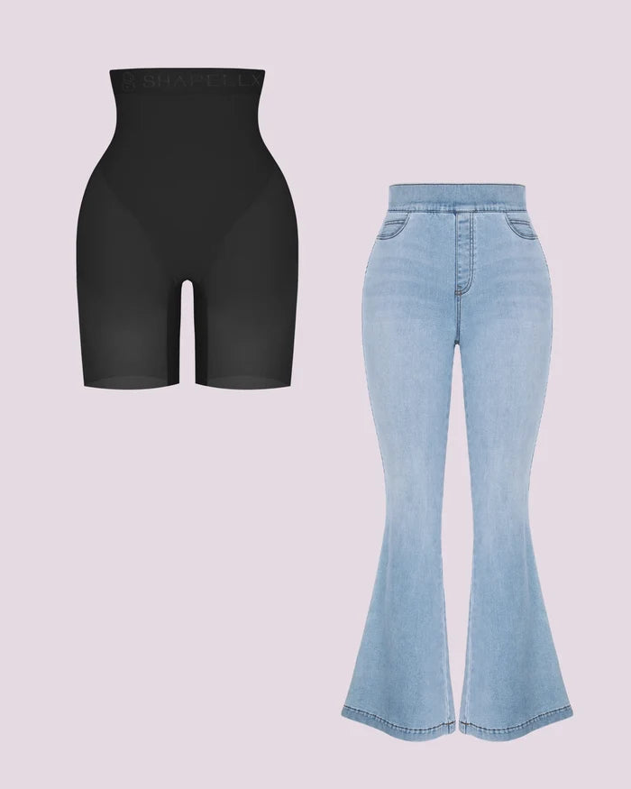 Butt Padded Short + Hip Padded Flare Jeans