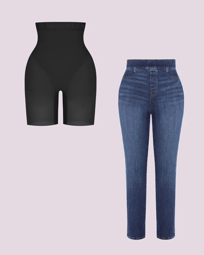 Butt Padded Short + Hip Padded Skinny Jeans