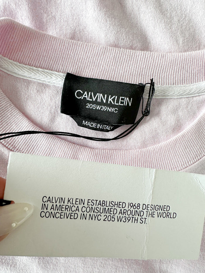 Calvin Klein 205W39NYC Logo Embroidered Pink Short Sleeve T-Shirt