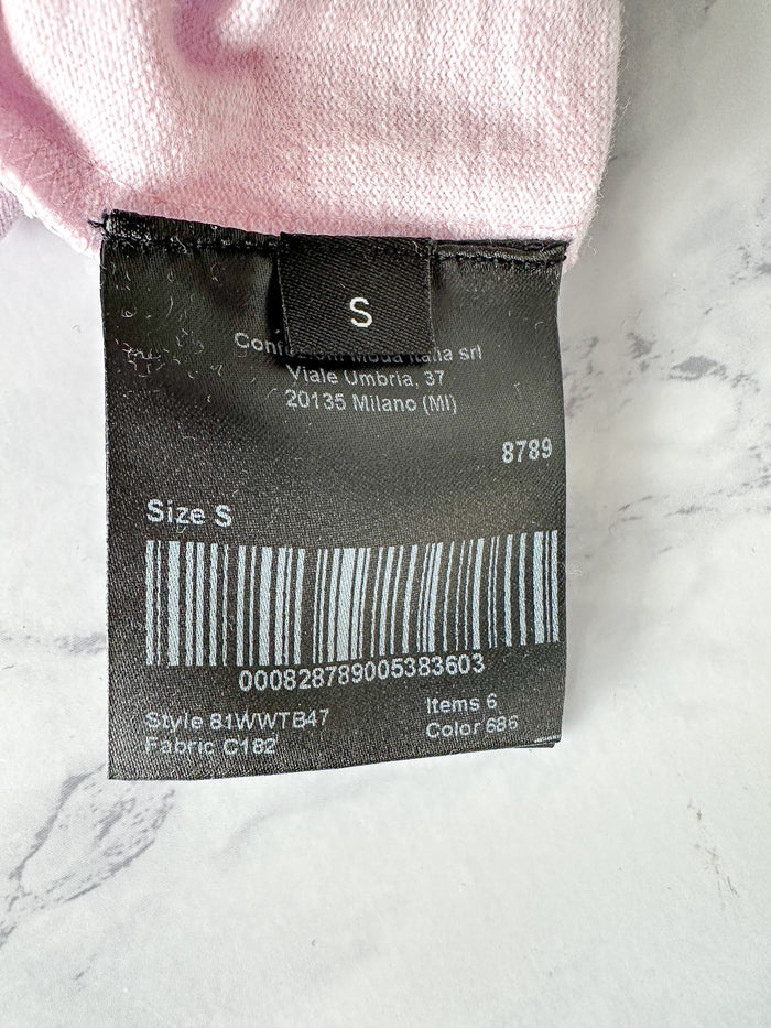 Calvin Klein 205W39NYC Logo Embroidered Pink Short Sleeve T-Shirt