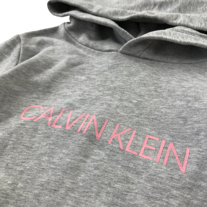 Calvin Klein 8 years grey with pink logo cotton hoodie