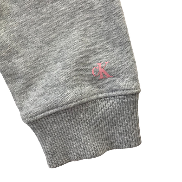 Calvin Klein 8 years grey with pink logo cotton hoodie