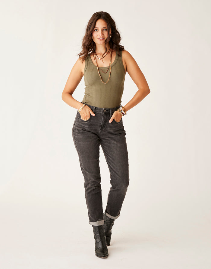 Carson Hi Rise Jean: Washed Black