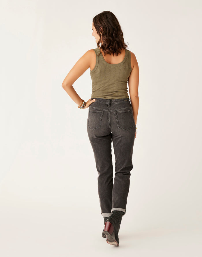 Carson Hi Rise Jean: Washed Black