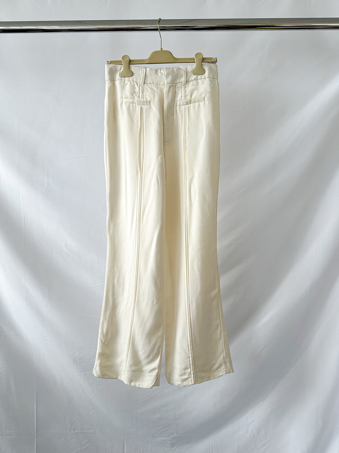 Casablanca White Wool Wide Leg Trousers