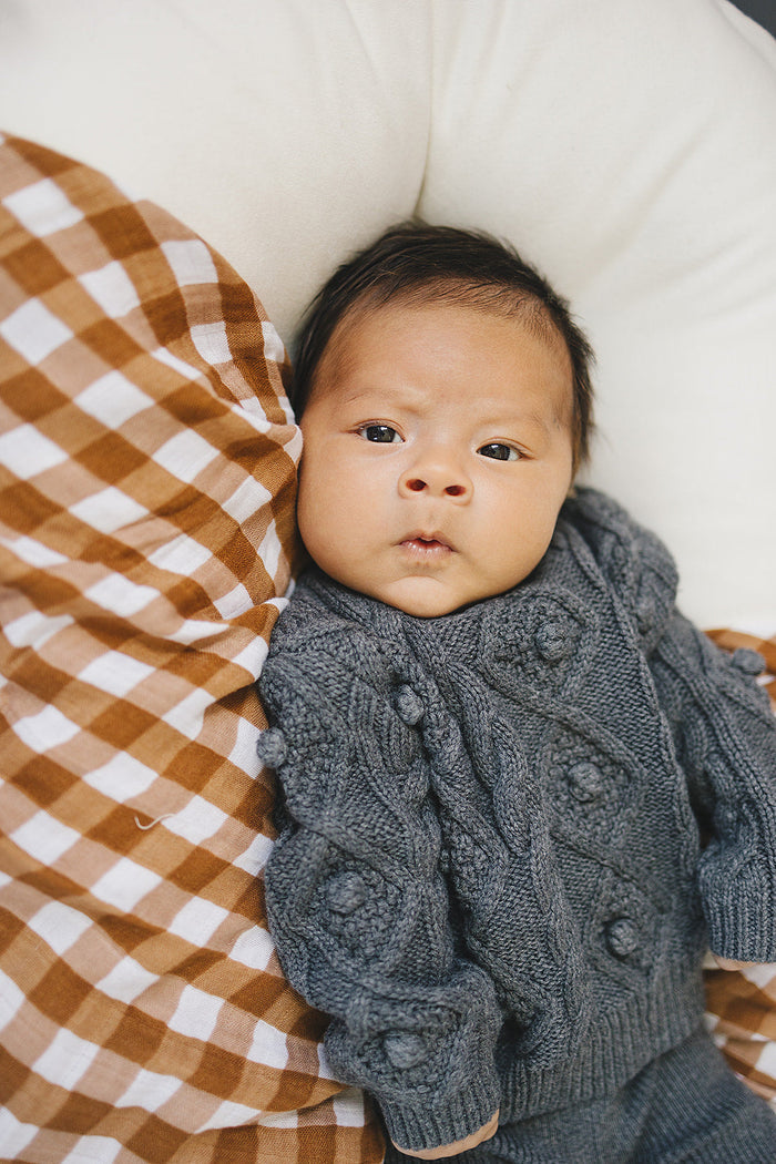 Charcoal Cable Knit Sweater