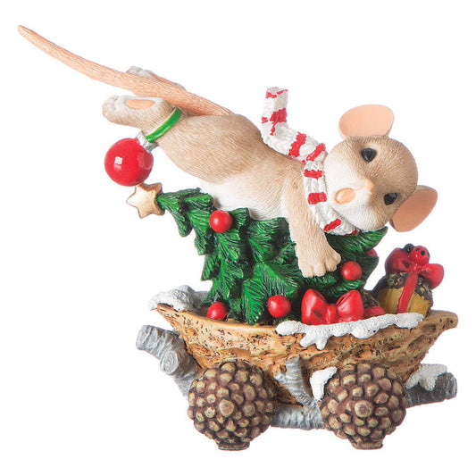 Charming Tails - Caboose Christmas Tree Pine Cone Wagon Figurine 131633